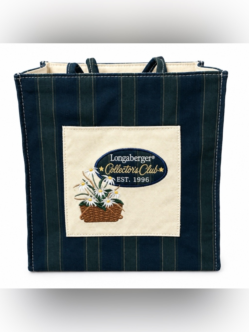 Longaberger Navy & Cream Collector's Club Tote
